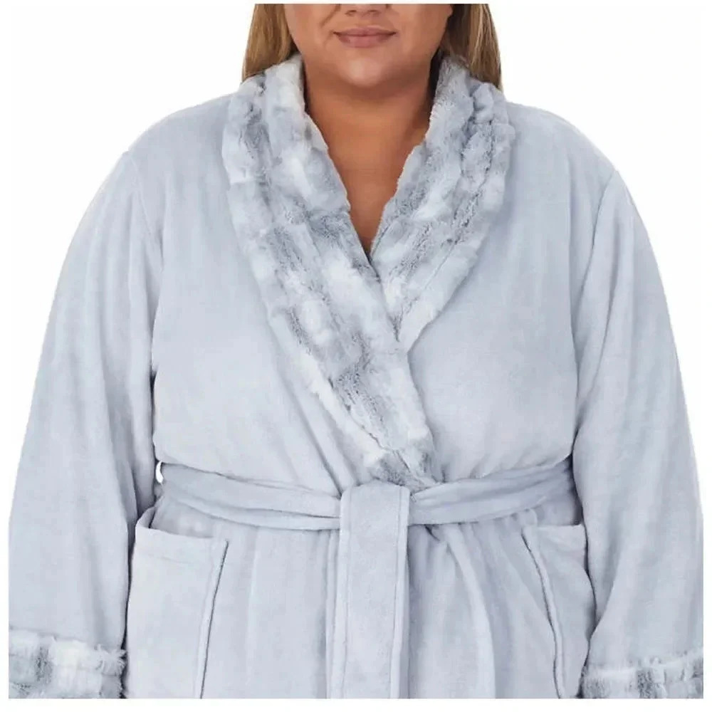 🔥🔥 Carole Hochman Ladies' Plush Robe - Blue 2X - Picture 5 of 5